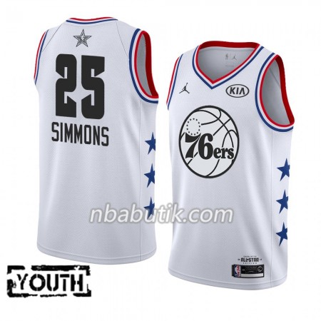 NBA Børn Trøje Philadelphia 76ers Ben Simmons 25 2019 All-Star Jordan Brand Hvid Swingman